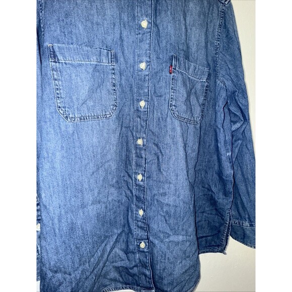 Levis Denim Shirt Adult Large Blue Western Rodeo Red Tab Wash 90s Cowboy Mens* - Picture 4 of 5